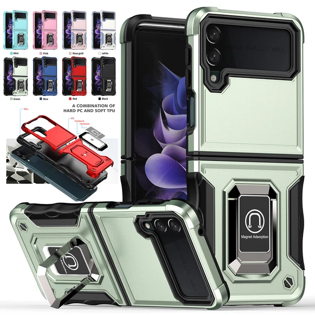 For Samsung Galaxy Z Flip 4 Flip 3 5G Magnetic Ring Holder Case Shockproof Cover