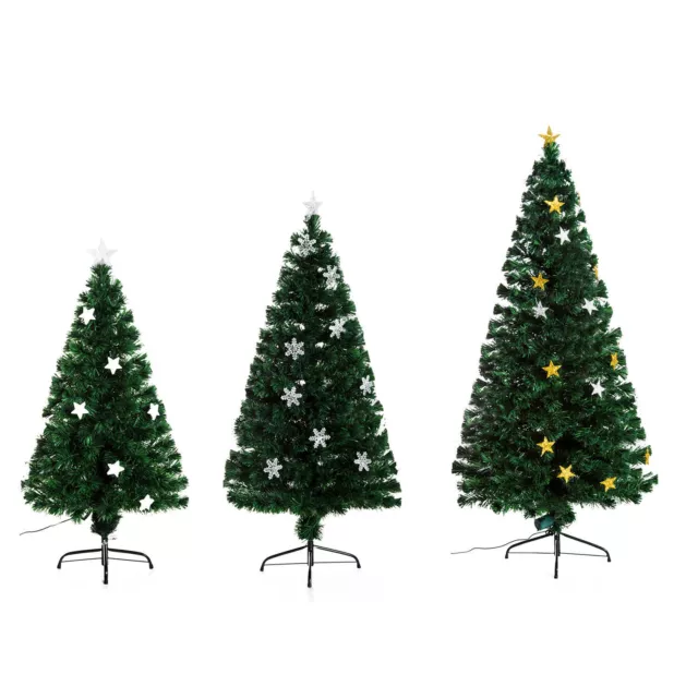 HOMCOM - Albero di Natale con Luci LED 120/150/180cm Artificiale in Fibra Ottica