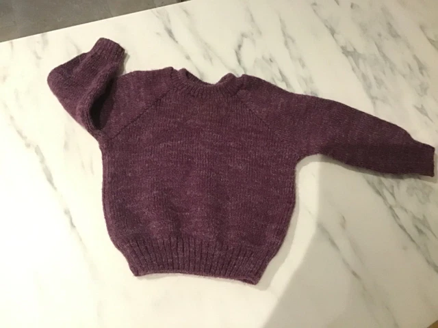 Baby jumper pullover purple Vintage French Marese age 6 mths vgc