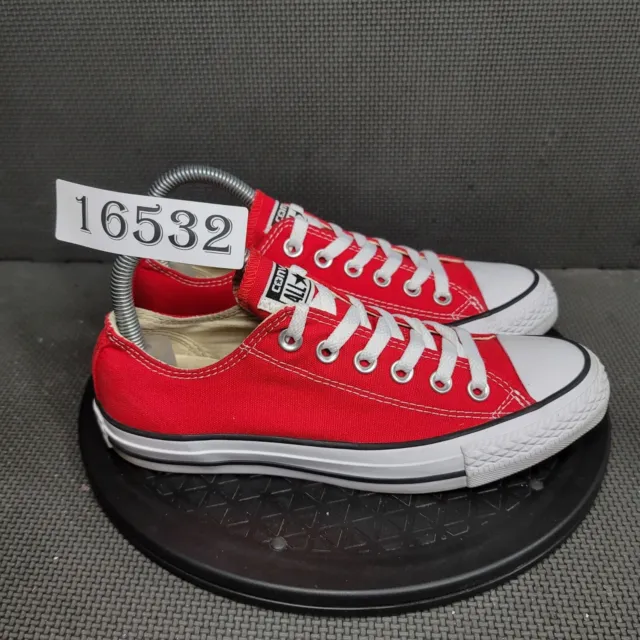 Converse Chuck Taylor Shoes Womens Sz 7 Red White Canvas Sneakers