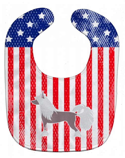 USA Patriotic Chinese Crested Baby Bib BB3343BIB