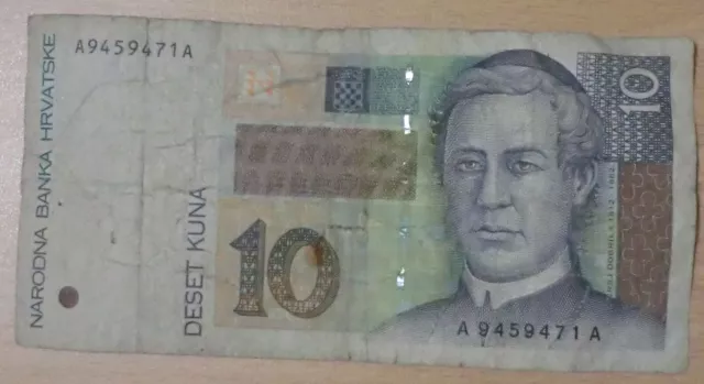 10 Deset Kuna Narodna Banka Hrvatske - Banknote von 1995 aus Kroatien