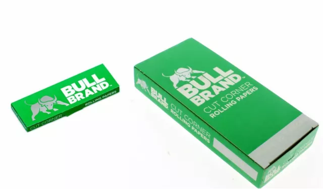 BULL BRAND Green Cut Corner Rolling Papers - Genuine - 1 5 10 25 50 100 Booklets