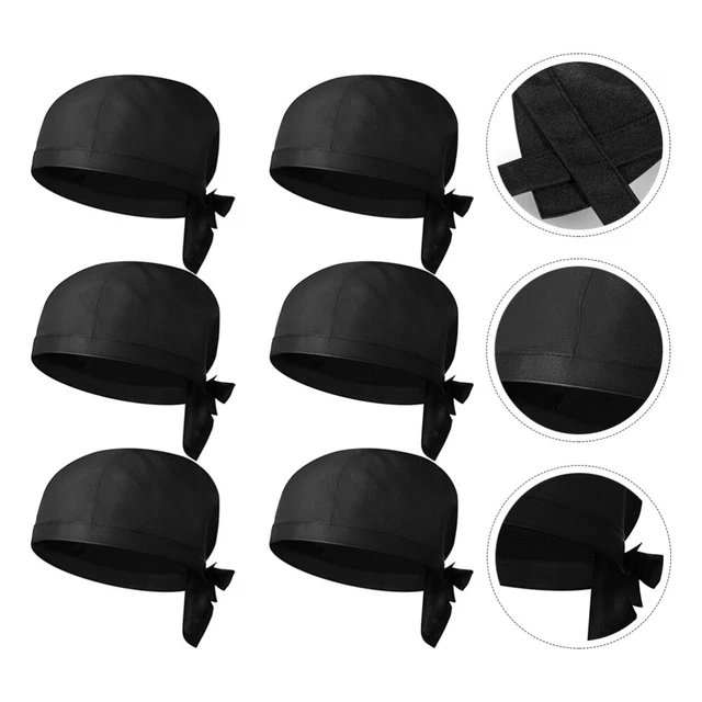 8 Pcs Unisex Chef Caps Hats Dew Kitchen Cooking Miss Man Adjustable Skull