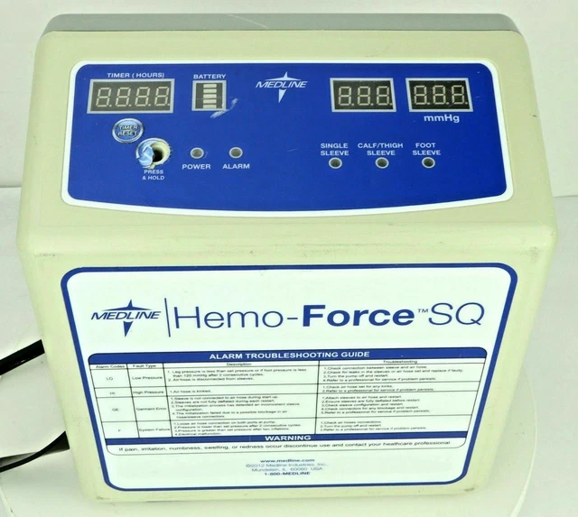 Medline Hemo-Force SQ MDS600SQ Sequential Compression DVT Pump Pneumatic Medline Hemo-Force SQ MDS600SQ Sequential Compression DVT Pump Pneumatic