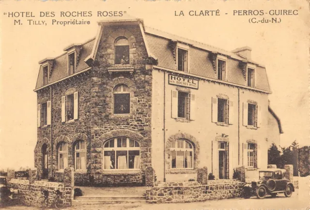 Cpa 22 La Clarte / Guirec Dogs / Hotel Des Roches Roses / M.tilly Owner