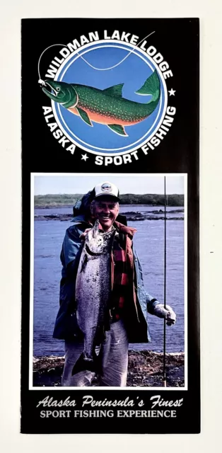 1990s Wildman Lake Lodge Anchorage Alaska Sport Fishing Vintage Travel Brochure