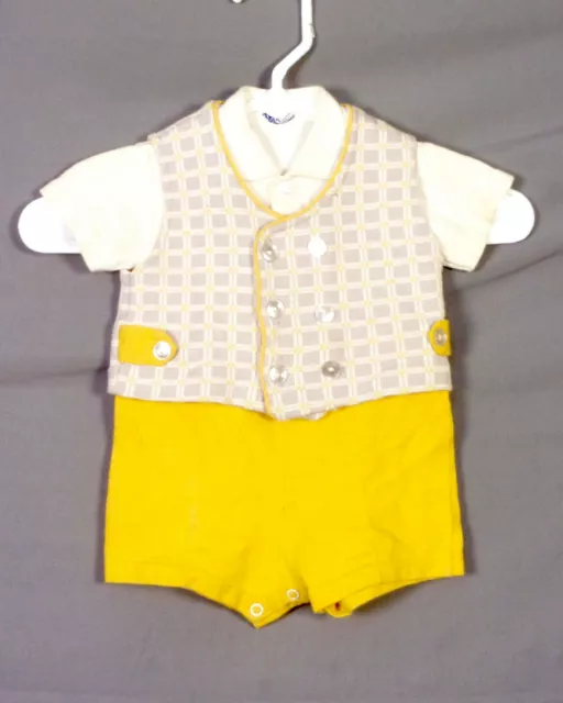vtg 60s 70s children's baby toddler Once Piece Snap Crotch Romper Outfit 18 mos