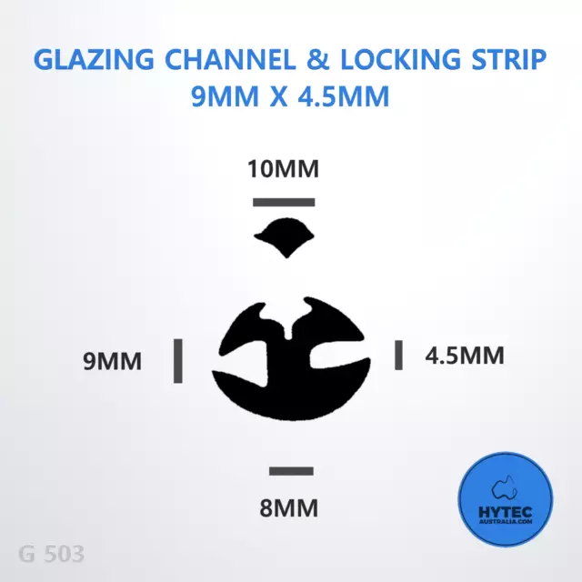 Windscreen Rubber Locking Strip Glazing Channel Per Metre G503 9 X 4.5 Mm | Hyt