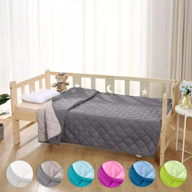 Kinder Baby Steppbett bunt 135x200 Wende Bettdecke Krabbeldecke grün grau türkis
