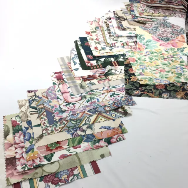 40 VTG Home Decorator Fabric Swatch Samples Large Floral
