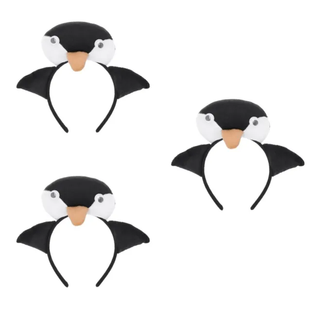 Confezione da 3 confezioni copricapo pinguino peluche fascia per capelli copricapi animali