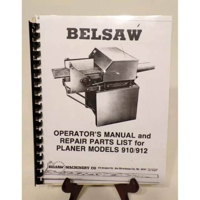 Foley Belsaw Model 910 / 912 Planer/Molder Operator & Parts Manual