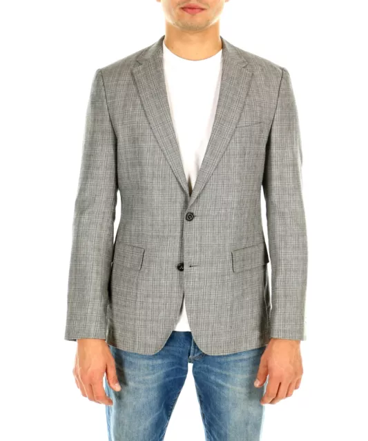 Boss Hugo Boss 191555 Grey Checked Men's Jacket 40R $595