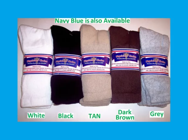 3/6/12 Pairs Diabetic Socks Black Size 9-11 10-13 13-15 Non- Binding Top U.s.a