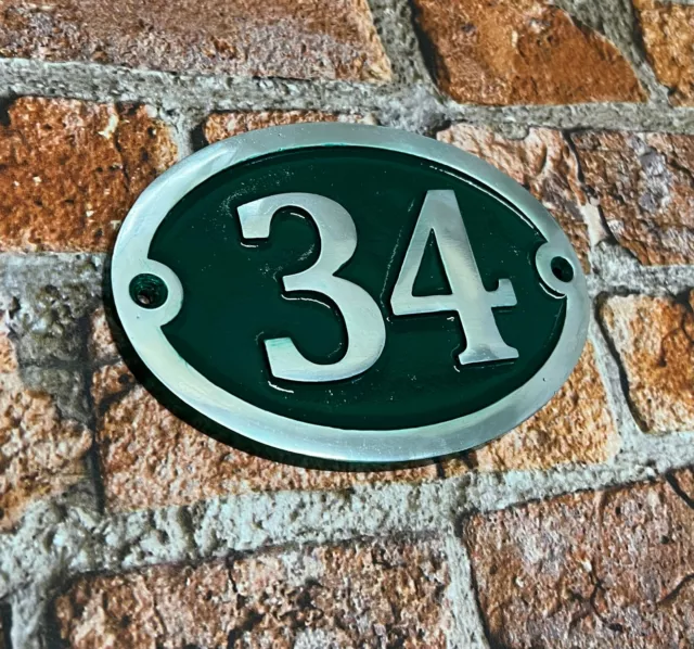 Oval House Number Sign in Aluminium