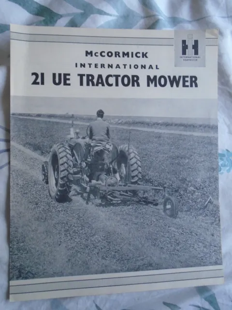 International Harvester McCormick 21 UE Tractor Mower brochure undated