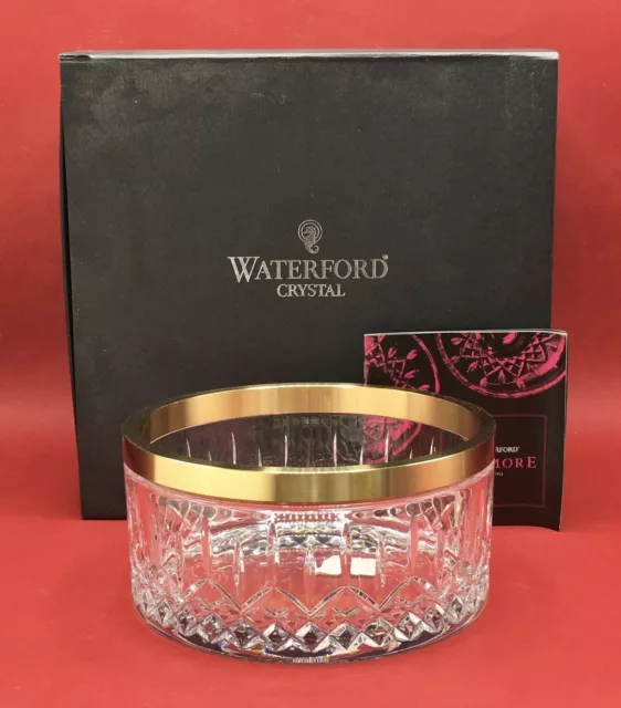 Waterford Crystal Lismore Reflection Gold Band 20cm Bowl - Boxed Ex Display