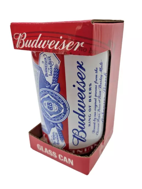 Budweiser, Glass Can 10 oz. 2017 Anheuser-Busch Red and White Glass