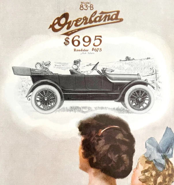 Willys Knight Overland 83-B 1916 Roadster Advertisement Automobilia HM1C