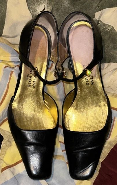 Christian Lacroix - Chaussures Escarpins Cuir Vernis Noir - Pointure 39
