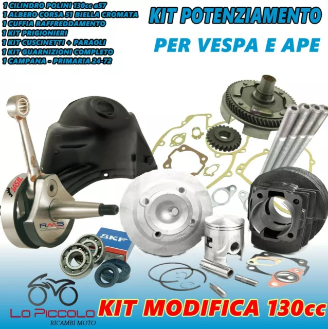 KIT MODIFICA CILINDRO Racing 130 Albero Motore Campana Vespa 50 Special EUR  389,90 - PicClick FR