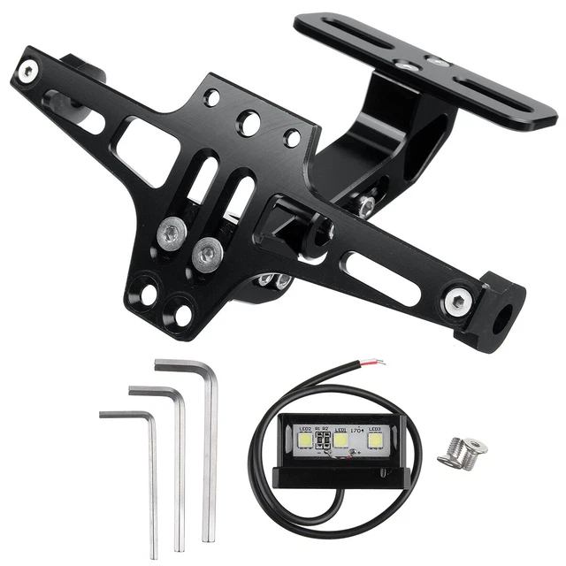 MOTORBIKE LICENSE NUMBER Plate Holder Tail Tidy Bracket & LED Fender £
