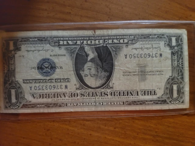 One Dollar Bill Silver Certificate Blue Seal Series 1957B
