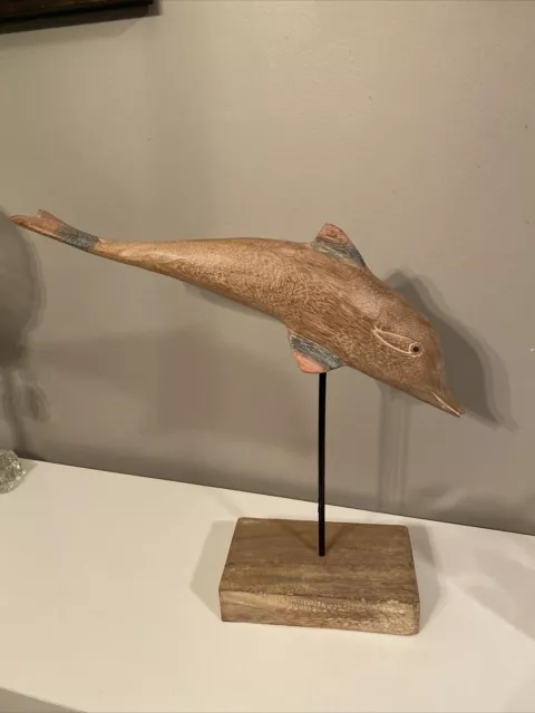 dolphin sculpture, Wood