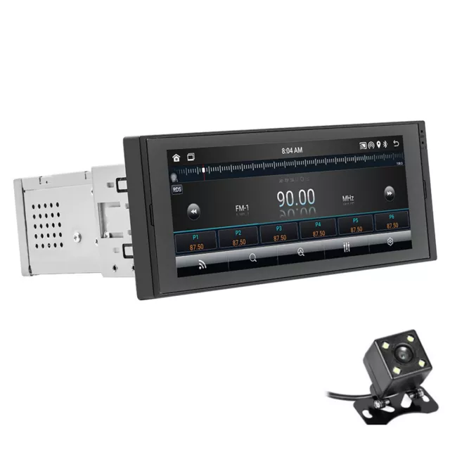 1Din Car Stereo Radio Android 12 MP5 Player GPS Navi WiFi BT Mirror Link Camera