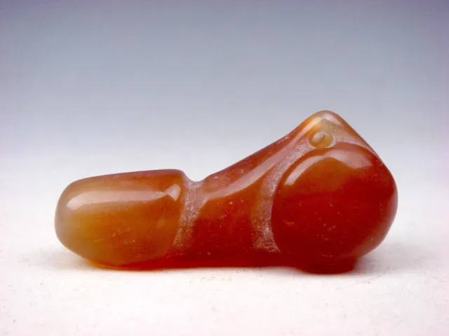 Old Nephrite Jade Stone Carved Sculpture Blessing Penis #11112304