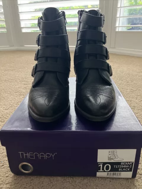 Therapy Bexar Black Ankle Boots 10