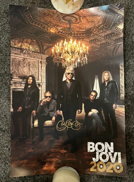 autographed jovi bon jovi 2020 poster - signed 13x19