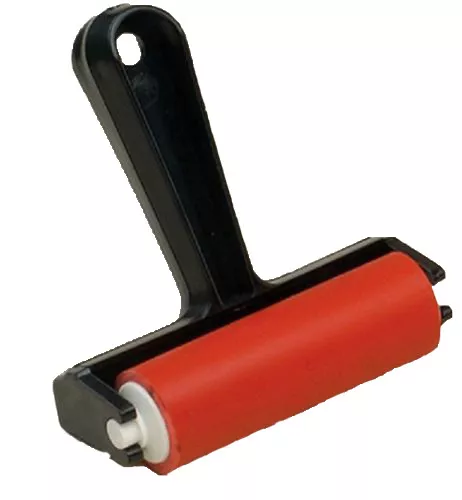 Lino Rodillo Bloque Impresión Duro Rojo Goma Brayer 95mm Ancho Negro Asa CR-2 Ca