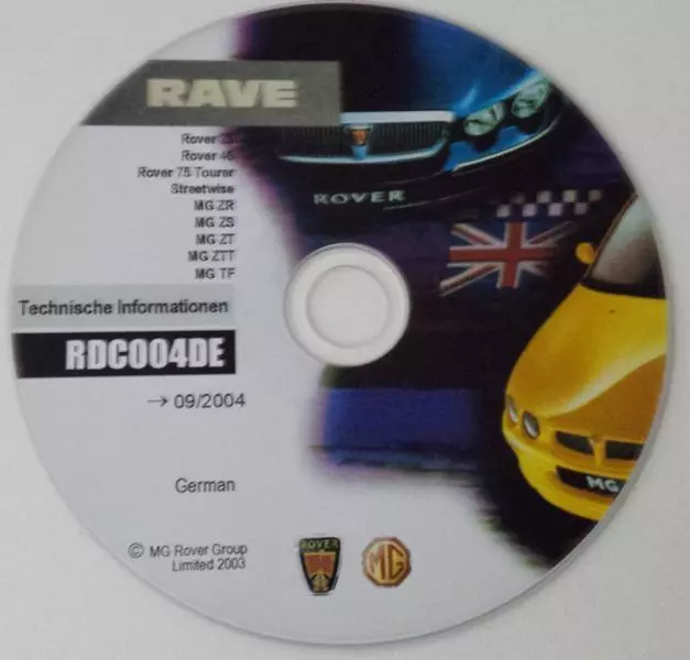 Rover 25/45/75/Tourer MG ZR/ZS/ZT/ZTT/260/TF Werkstatthandbuch RAVE CD Deutsch