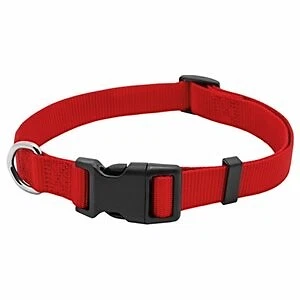 Cuello de perro, ajustable, nailon rojo, hebilla cuádruple, 1 x 18 a 26 pulgadas. -PE223994