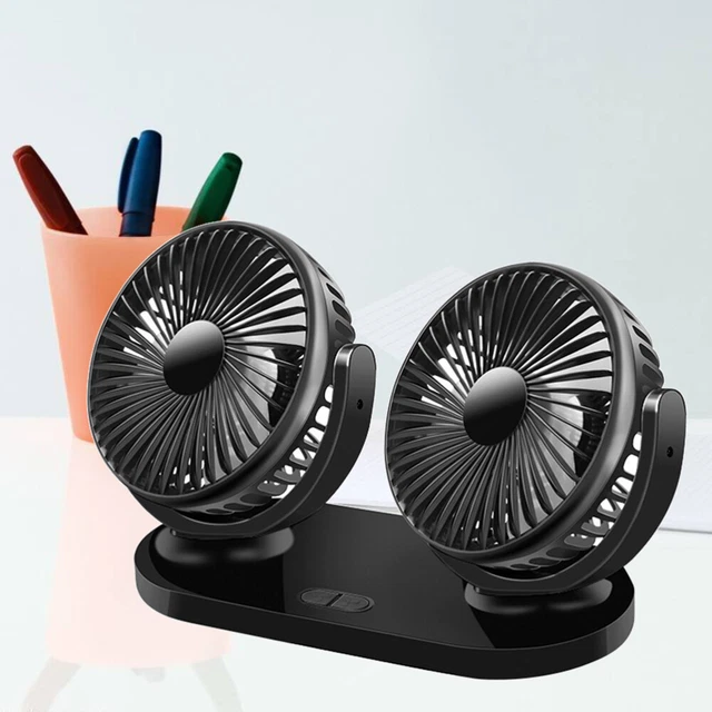 ventilateur de voiture à double tête usb tout autour portable de camion de 2