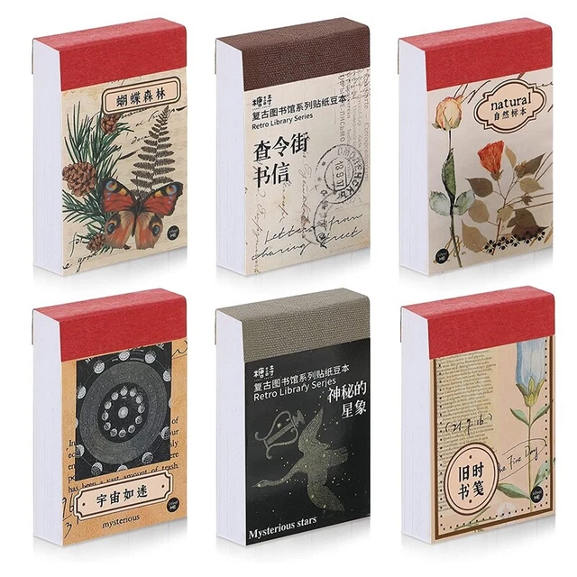 Juego de 300 pegatinas Washi vintage pegatinas estéticas para diario X8O9