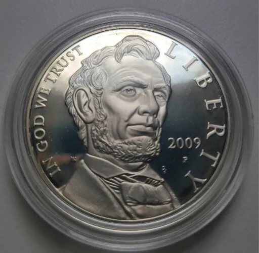 2009 Proof Abraham Lincoln - US Commemorative 90% Silver Dollar