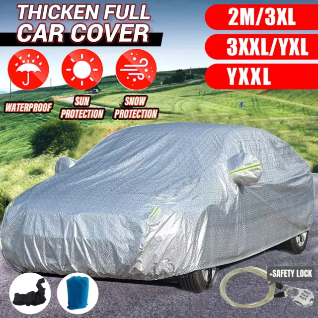 Large Car Cover Waterproof Aluminum 6 Layer UV Dust Hail Resitant Universal Size