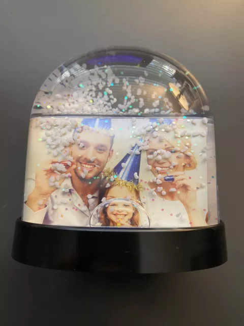 Snow Globe Photo Frame Glitter Double Sided Photo Frame **New**