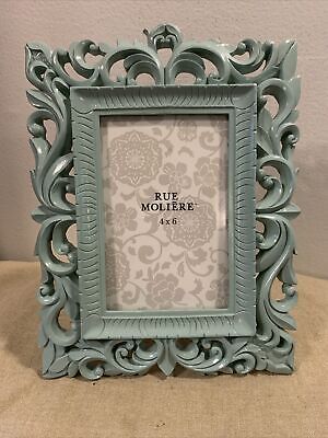 cottage shabby chic Ornate Picture photo frame Aqua Green Rue Moliere 4x6” Photo