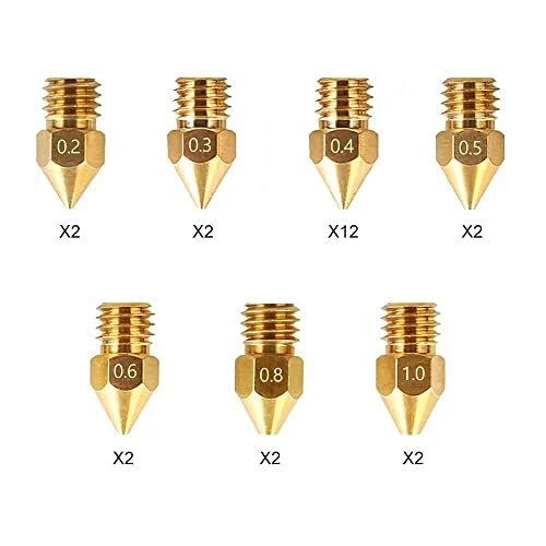 Official MK8 Ender 3 Nozzles 24 pcs 3D Printer Brass Nozzles Extrude...