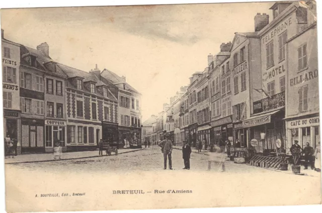 60 - cpa - BRETEUIL - Rue d'Amiens