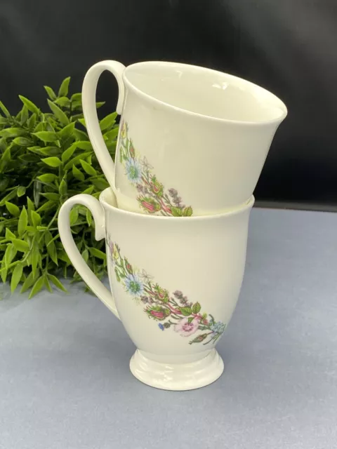 Aynsley Fine Bone China Wild Tudor Pair Of 10cm Footed Tea Coffee Mugs 3