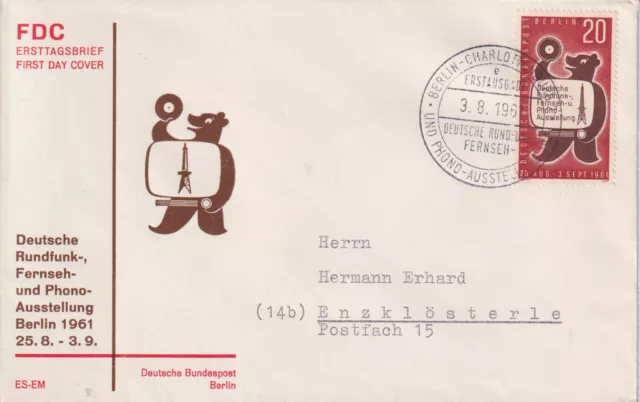 Berlin FDC MiNr 217 (6ea) "Deutsche Rundfunk- Fernseh- und Phono-Ausstellung"