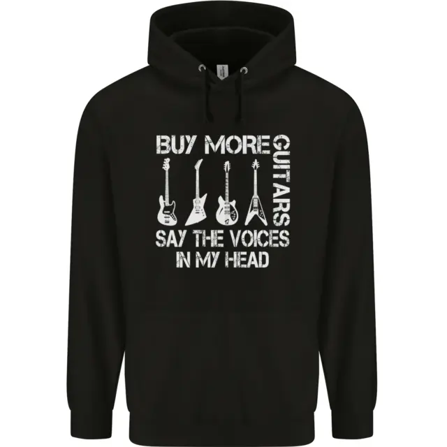 Buy More Guitars Say the Voices Funny Mens 80% Cotton Hoodie