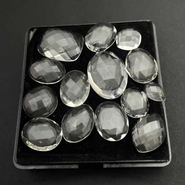 Natural Crystal Quartz Mix Checker Cut Loose Stone Lot 20 Pcs 6 9-16 22 MM 131CT