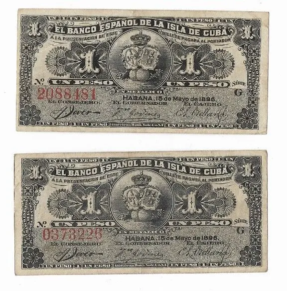 España: 1 Peso Banco De Ultramar. Año 1896. Con Serie. Ebc-. Envio Gratis. Ideal