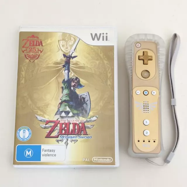 VG! Genuine Nintendo Wii Legend of Zelda Skyward Sword + Gold Edition Controller